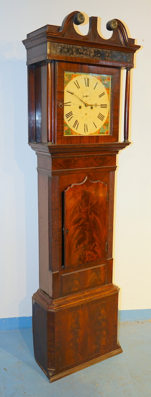 englische Standuhr, Mahagoni furniert, um 1840