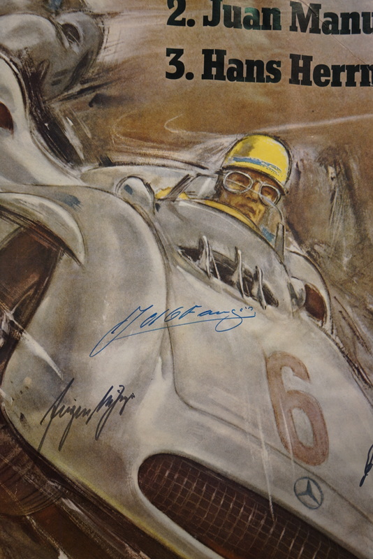 Rennplakat "Mercedes Benz -grosser Preis v. Berlin " Autogramme Fangio etc. - Image 3 of 4