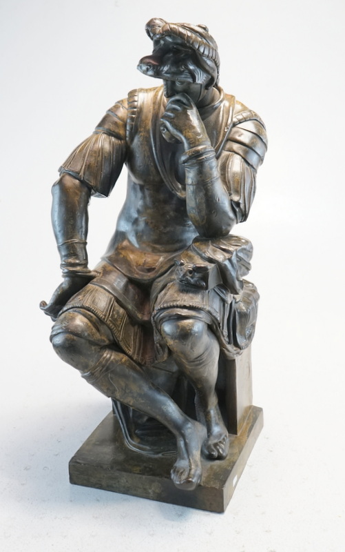 Barbedienne, Ferdinand: Bronzefigur "Lorenzo de Medici" nach Michelangelo - Image 2 of 3