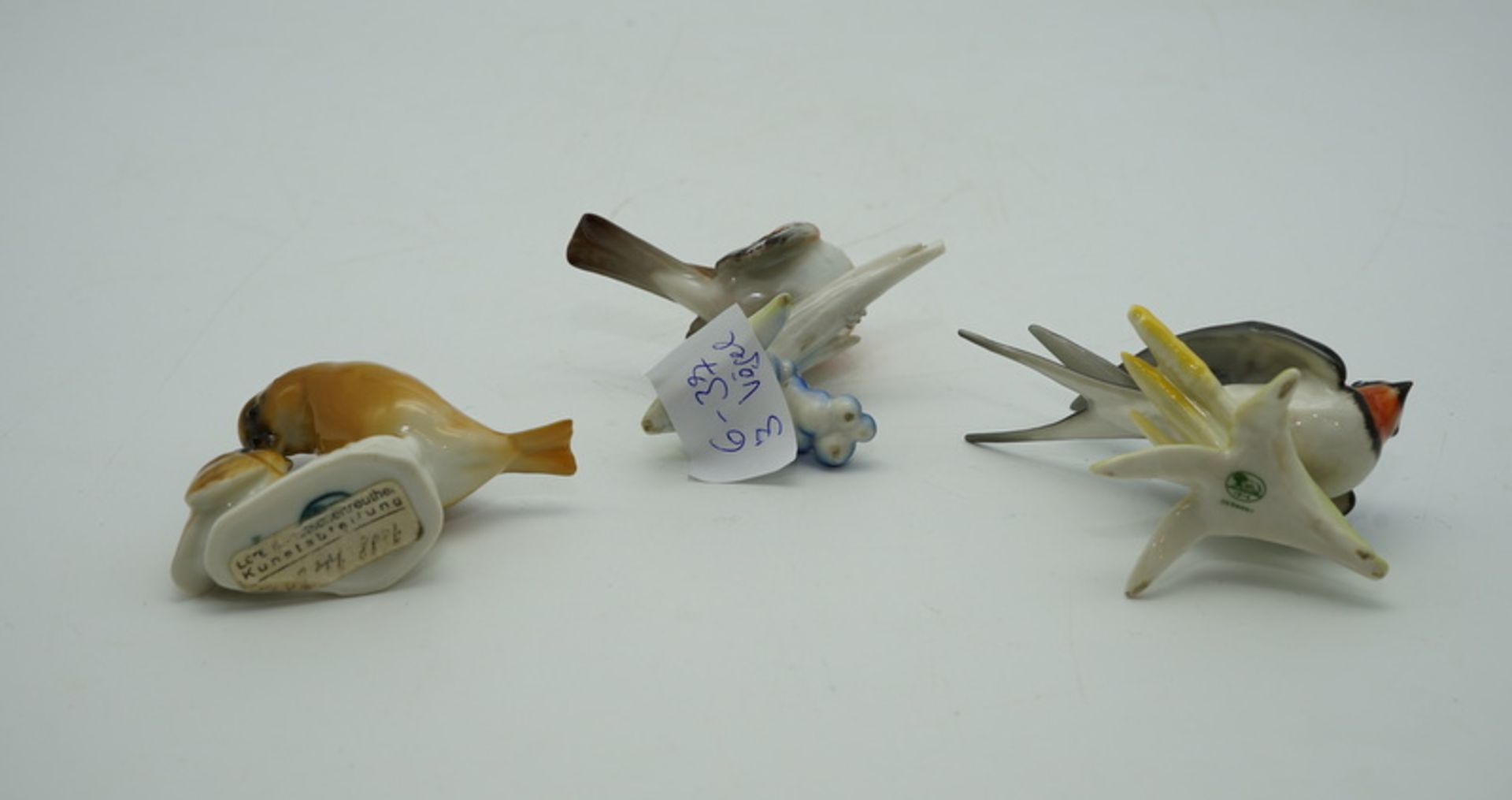 Hutschenreuther Kunstabteilung, Selb: 3 Vogelfiguren zwischen 1950 - 1980 - Bild 3 aus 3