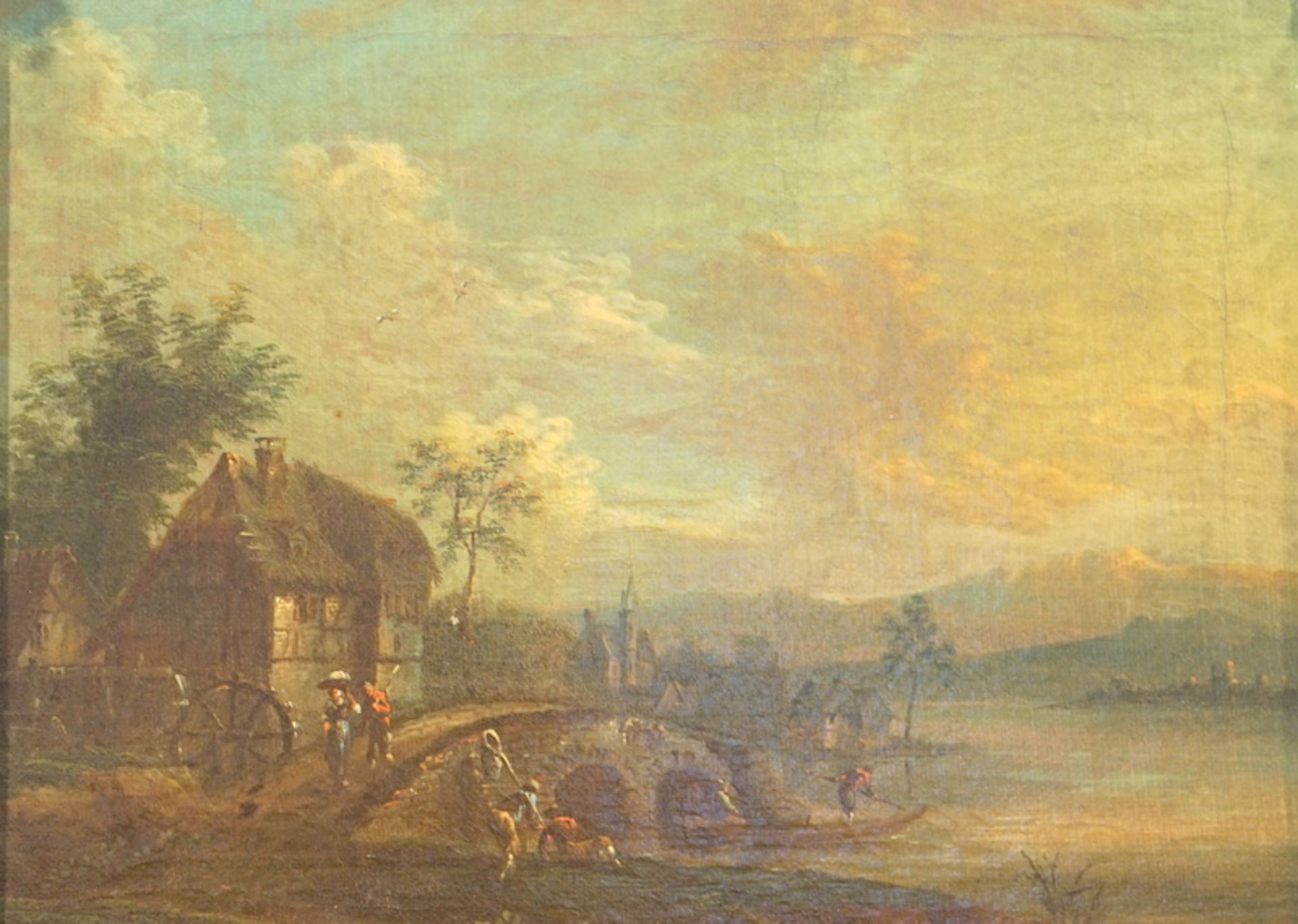 Ideale Flusslandschaft in der Art v. Johann Alexander Thiele - Bild 2 aus 3