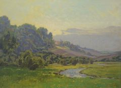 Petersen, Ingvard Rasmus: Impressionistische sanfte Hügellandschaft