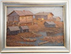 Kojewnikow, Anatoly Iwanowitsch: Holzhäuser an einer Bucht