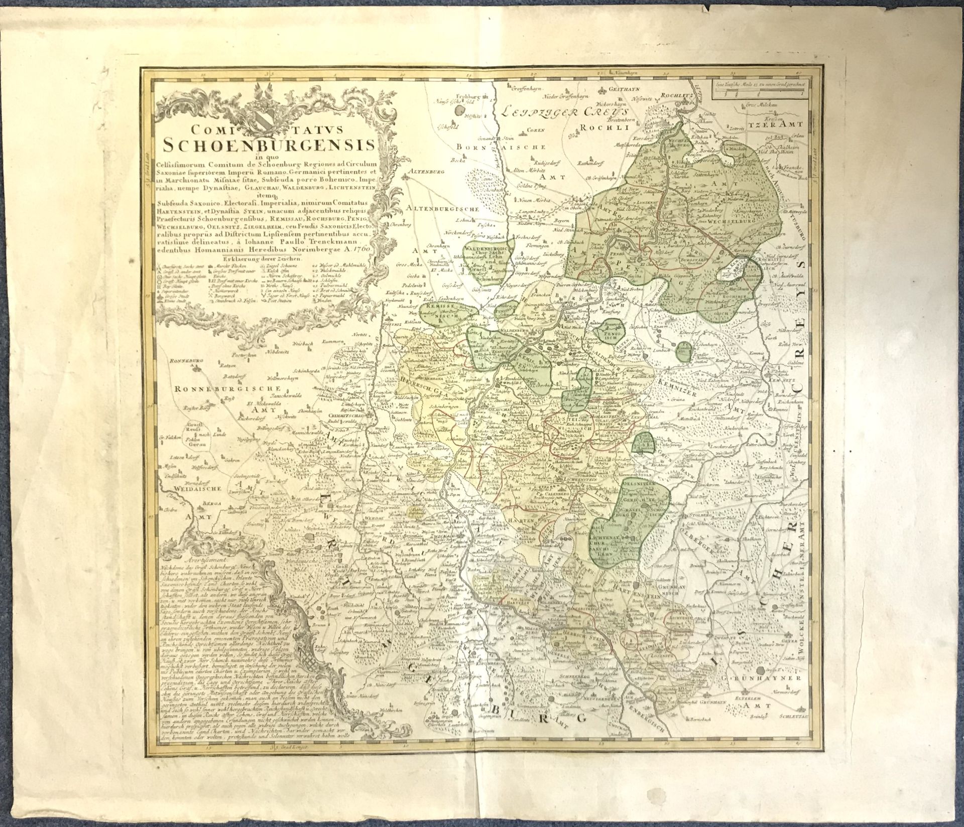 Homann, Johann Baptist: Karte der Grafschaft Schoenenburgensis 1760