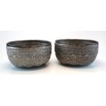 2 burmesische Silver Bowls (Thabeik)