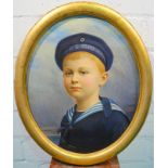Knabenportrait im Matrosenanzug der SMS Prinz Adalbert