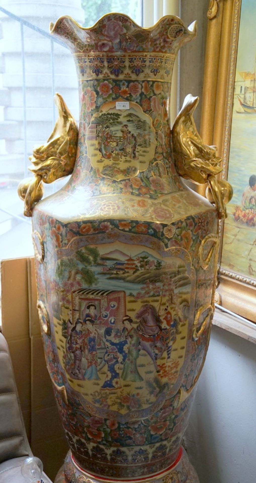190cm Grosse Monumentale Sasuma Vase Japan Handarbeit