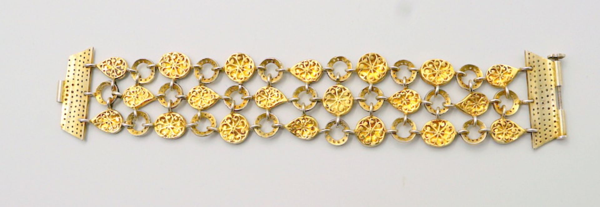 9 Karat Diamanten - Armband Moghal Indien, Art Deco Gold - Image 2 of 2