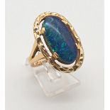 grosser Ring mit Opal -585 GG