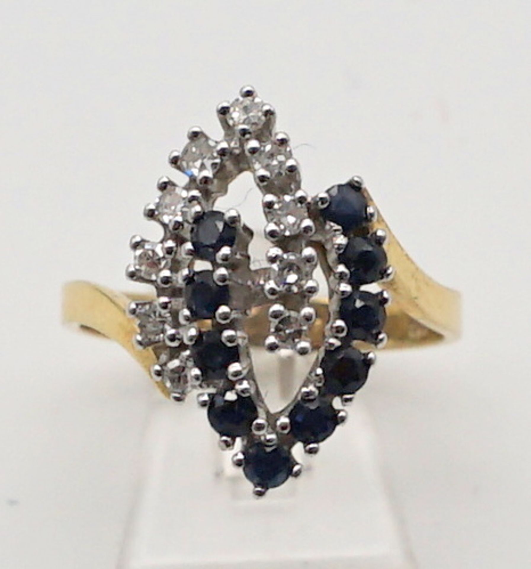 Brilliant Saphirring in Navettform ca. 0,5 Karat Diamanten - Image 2 of 3