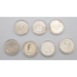 Sammlung von 7 x 5-Mark-Münzen "Best of"