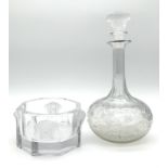 Rosenthal, Versace: Glasschale und Flaschenverschluß "Medusa Lumiere"