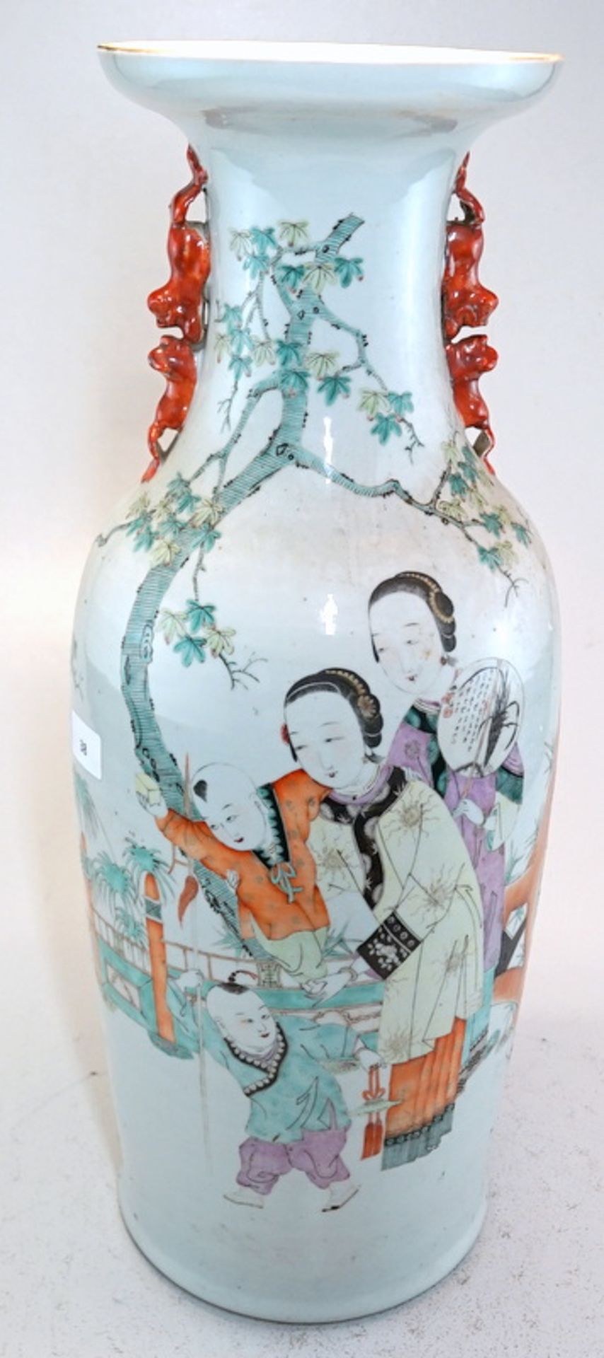 Große antike Vase Familie Verte Jiaquing/Daoguang