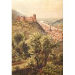 Das Heidelberger Schloss mit Blick über Stadt und Neckar