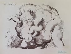 Picasso, Pablo: "Minotaure et Femme nue" Edition. Spadem