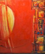 Gaignon, Anne-Marie: abtraktes expressives Bild in Rot und gelb Nr. 5