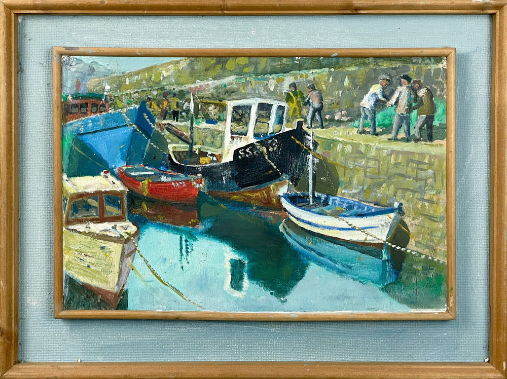Robert 'Bob' QUIXLEY Reflections, Afternoon Tide, Newlyn Old Harbour - Image 2 of 3