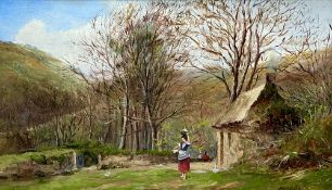 Henry MARTIN (1835 - 1908) Figure Outside a Cottage