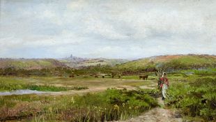 Henry MARTIN (1835 - 1908) Penzance from the Marazion Marshes