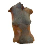 A raku-fired ceramic Female form