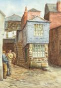 William F. PIPER (XX) Fisherman conversing in a St Ives alley