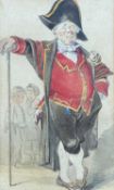 Beadle The Bard of Oliver Twist A 19th Century watercolour