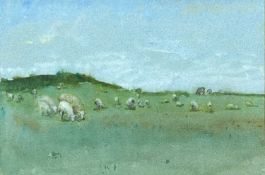 Arthur George BELL (1849-1916) Moorland with sheep