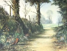 Nigel HALLARD (1936-2020 A pheasant in the hedgerow