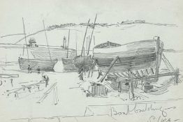 Cyril WARD (1863-1935) Boat Building at St. Ives 1903