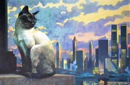 Walter KERSHAW (1940) Siamese Cat - City Jungle