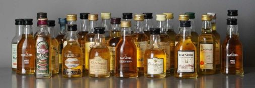 Twenty-seven whisky minatures, 5cl each