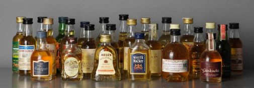 Twenty-seven 5cl miniature whiskies All 5cl unless stated