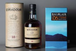 Balblair 2005 1st Release & Edradour 10 Year Aged Single Highland Malt Scotch Whisky