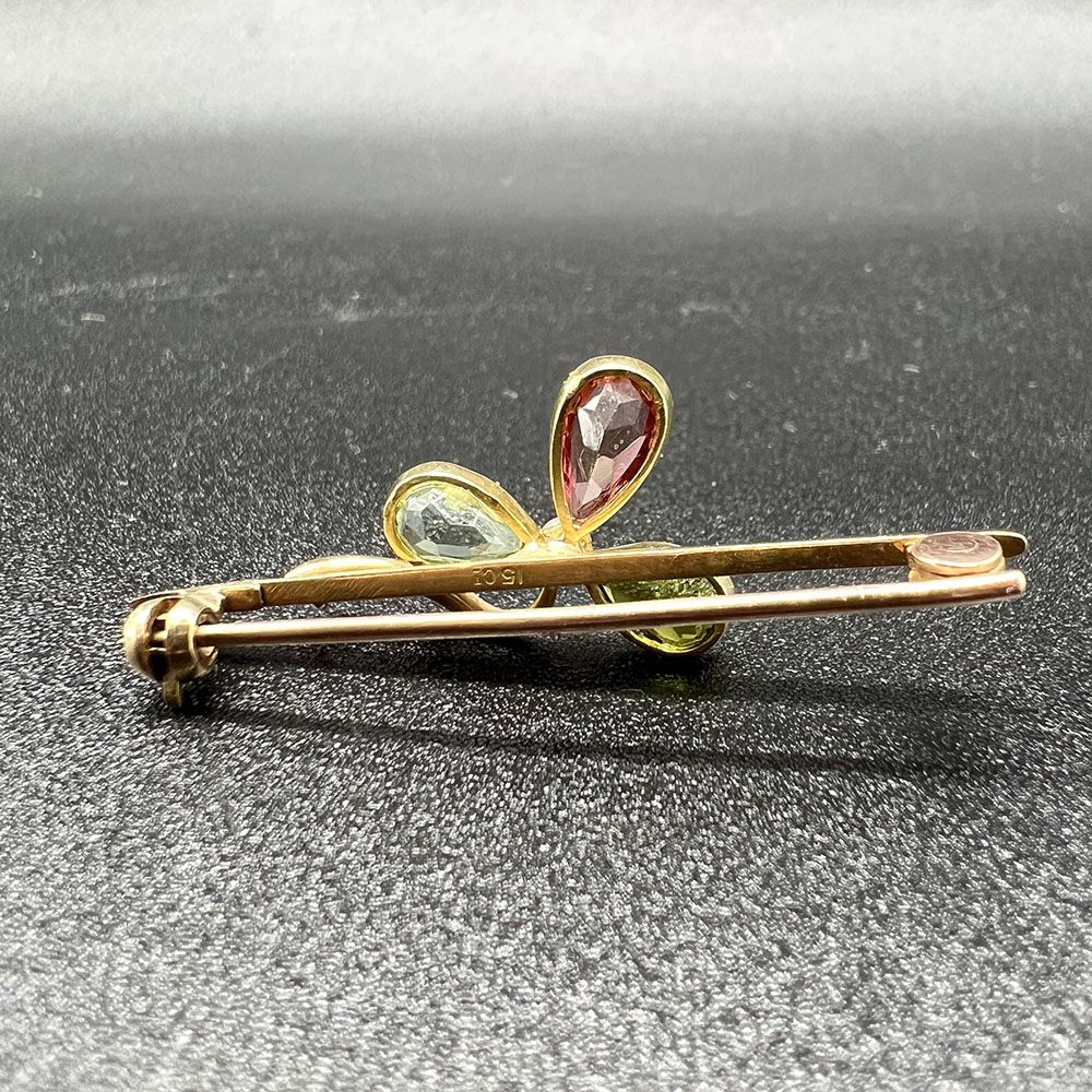 15ct yellow gold brooch - Image 2 of 2