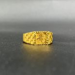 Gents Chinese design 24ct gold ring