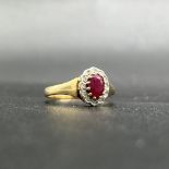 9ct yellow gold ruby and diamond ring