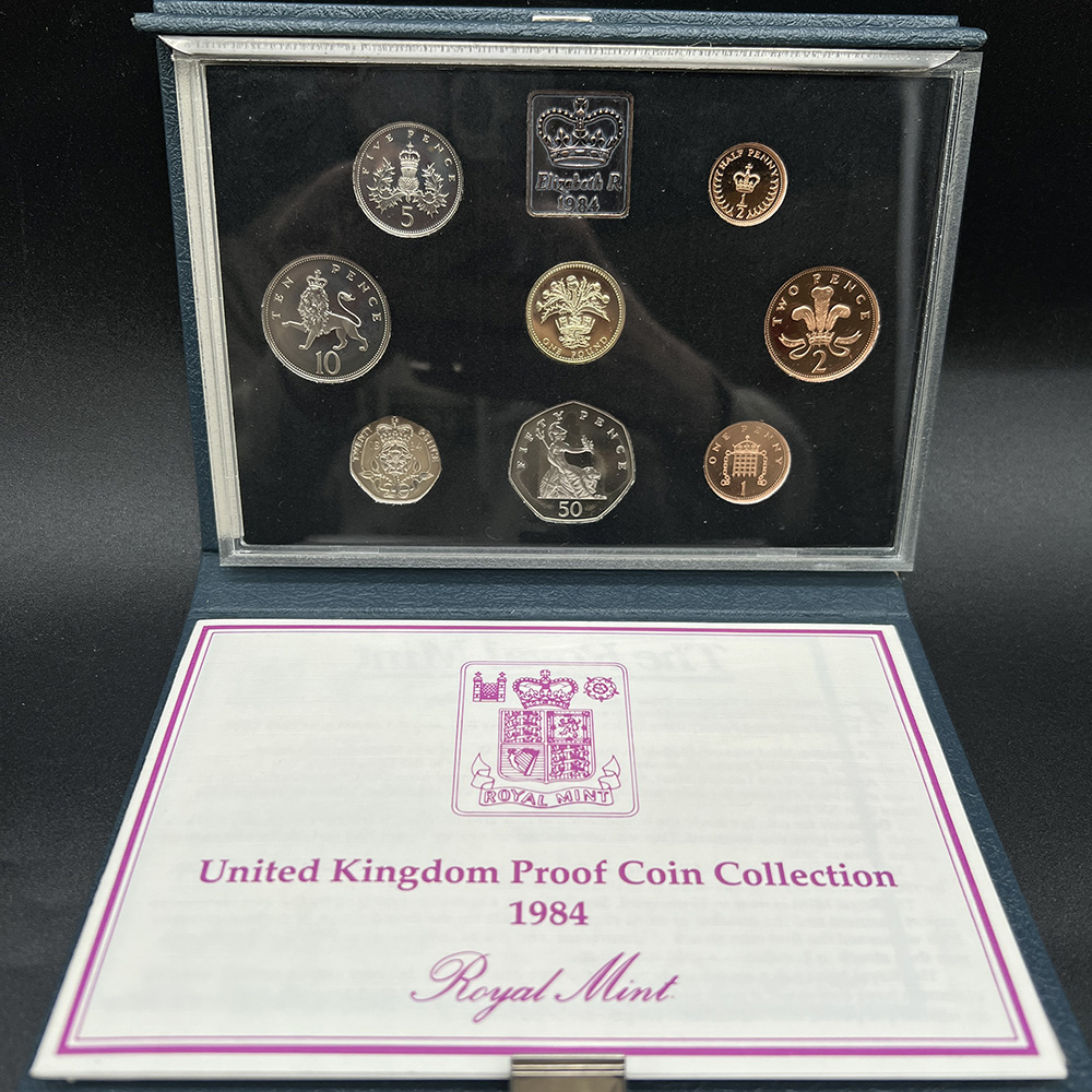 A collection of UK proof coin collection 1984