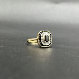 9ct yellow gold sapphire and diamond ring