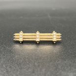 15ct yellow gold Victorian seed pearl brooch