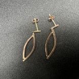 9ct rose gold marques shaped drop earrings