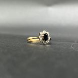 9ct yellow gold sapphire and diamond set ring