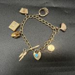 9ct yellow gold charm bracelet