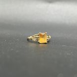 9ct yellow gold citrine dress ring