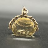 9ct yellow gold Citrine watch fob