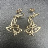 9ct yellow gold Ortak drop earrings