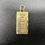 9ct yellow gold ingot pendant