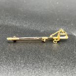 9ct yellow gold Scottish pin brooch