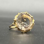 9ct yellow gold Cairngorm stone ring