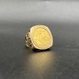 22ct gold sovereign with mount ring