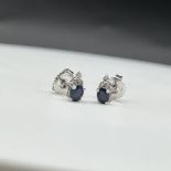 18ct white gold sapphire and diamond earrings